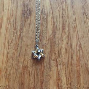 Beautiful White and Yellow Star of David Necklace